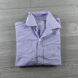 Turnbull & Asser Dress Shirt Men's Size XL Purple Pinstripe Long Sleeve Luxury